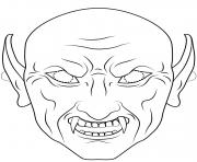 Printable vampire mask outline halloween coloring pages