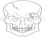 Printable halloween skull mask outline halloween coloring pages