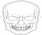 Printable skull mask outline halloween coloring pages