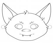 Printable bat mask outline halloween coloring pages