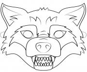 Printable big bad wolf mask outline halloween coloring pages