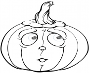 Printable scared pumpkin halloween coloring pages