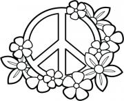Printable peace flowers for teenage girls coloring pages