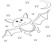 Printable cartoon bat halloween coloring pages
