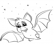 Printable bat halloween october kids coloring pages