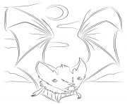 Printable cute vampire bat halloweens coloring pages