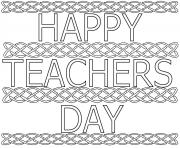 Printable Happy Teachers Day kids coloring pages