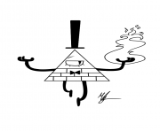 Printable gravity falls bill cipher fire coloring pages