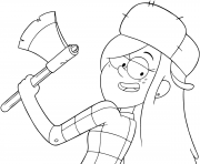 Printable gravity falls wendy coloring pages