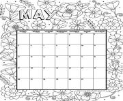 Printable may coloring calendar coloring pages