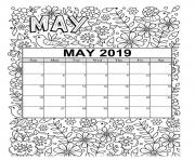 Printable may calendar 2019 summer coloring pages