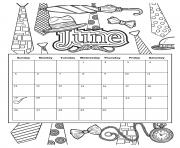Printable june 2019 calendar summer coloring pages