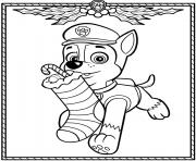 Printable Paw Patrol Holiday Christmas Chase coloring pages