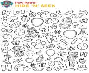 Printable hide and seek paw patrol coloring pages