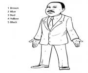 Printable martin luther king day color by number coloring pages