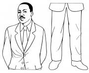 Printable MLK martin luther king day paper dolls coloring pages