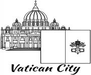 Printable vatican flag st peters basilica coloring pages