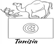 Printable tunisia flag camel coloring pages