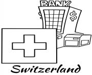 Printable switzerland flag bank coloring pages