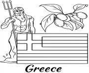 Printable greece flag zeus coloring pages