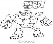 Printable Cyborg Teen Titans Go Cartoon coloring pages