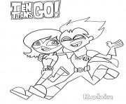 Printable Robin and friend Teen Titans Go coloring pages