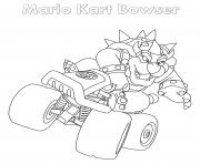 Printable Bowser Mario Kart Nintendo coloring pages