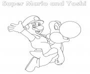 Printable Super Mario and Yoshi coloring pages