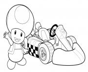 Printable toadette mario kart coloring pages