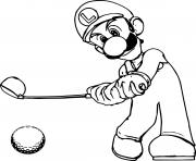 Printable Super Mario Luigi Golf coloring pages