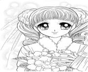 Printable glitter force Happy Paradise Face Girl coloring pages