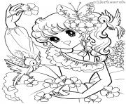 Printable glitter force birds flowers nature coloring pages