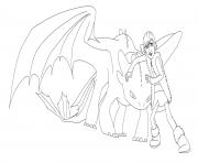 Printable how to train your dragon hiccup and toothless coloring pages
