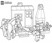 Printable horse stables lego coloring pages