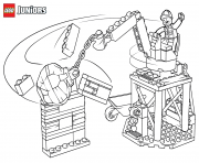 Printable lego junior bulldozer truck coloring pages