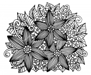 Printable hand drawn floral doodle adult coloring pages