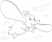 Printable dumbo in the air coloring pages