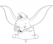 Printable dumbo performs a stunt coloring pages