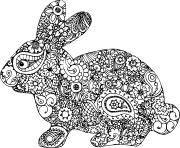 Printable Easter Bunny adult difficult coloring pages