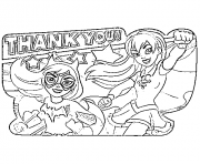 Printable DC SuperHero Girls Thank You coloring pages