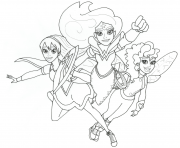 Printable Wonder woman and friends super hero girls coloring pages