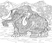 Printable mammoth Elephant Adult Zentangle coloring pages