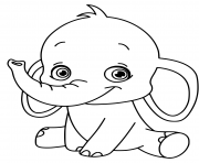 Printable baby elephant kids coloring pages