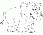 Printable elephant smile for kid coloring pages
