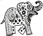 Printable henna elephant motifs amusants coloring pages
