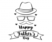 Printable happy father day hand draw celebration coloring pages