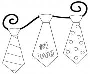 Printable fathers day ties coloring pages