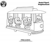 Printable all in the train Daniel Tiger coloring pages