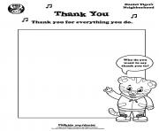 Printable Thank You Daniel Tiger min coloring pages