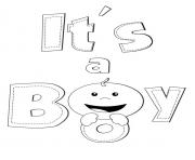 Printable Its a Baby Boy coloring pages